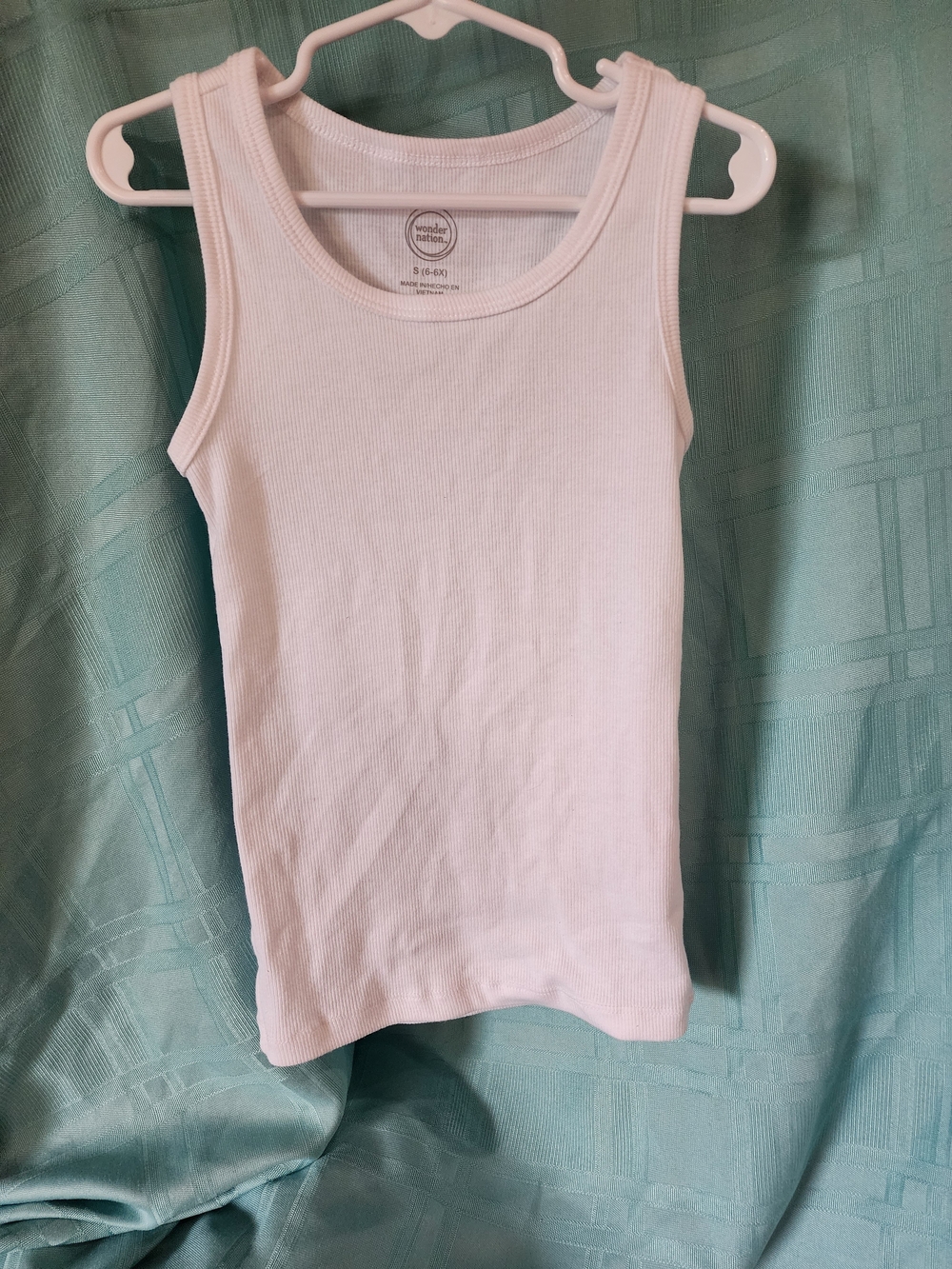 Wonder Nation White Ribbed Girls' Tank Top S 6-6X